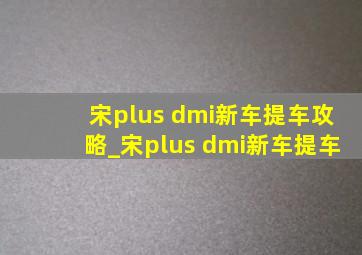 宋plus dmi新车提车攻略_宋plus dmi新车提车